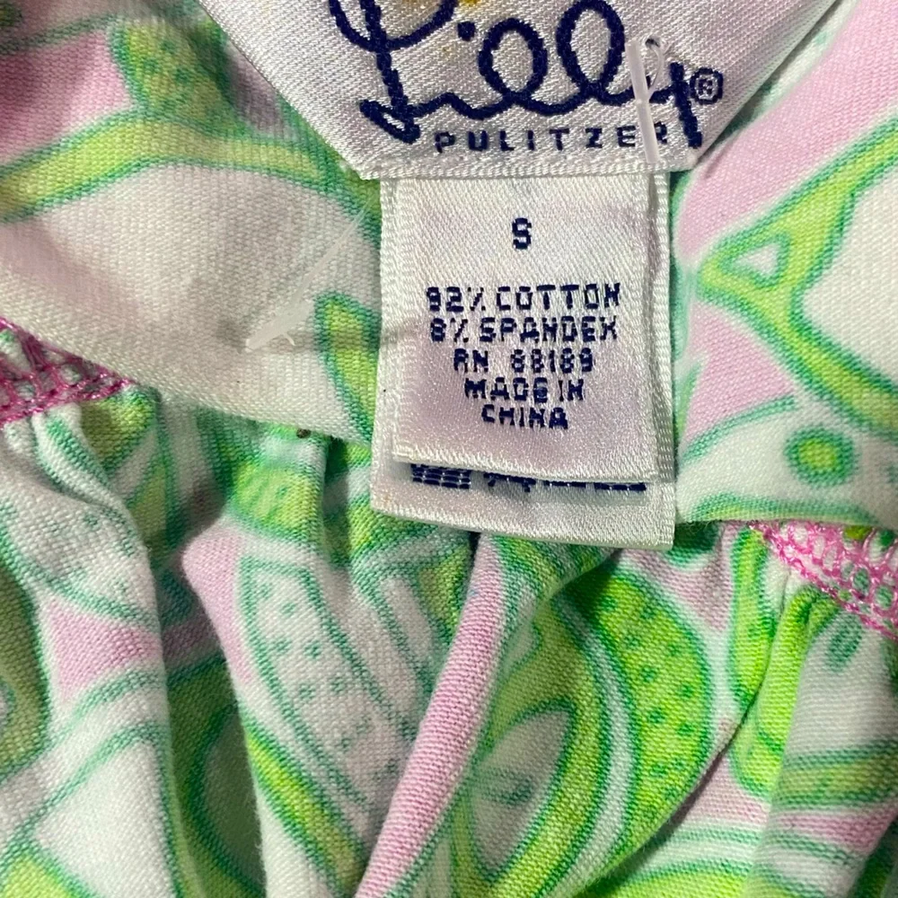 Vtg Lilly Pulitzer Women's Green Pink Lime Citrus Print Skirt White Label Small - Picture 4 of 4